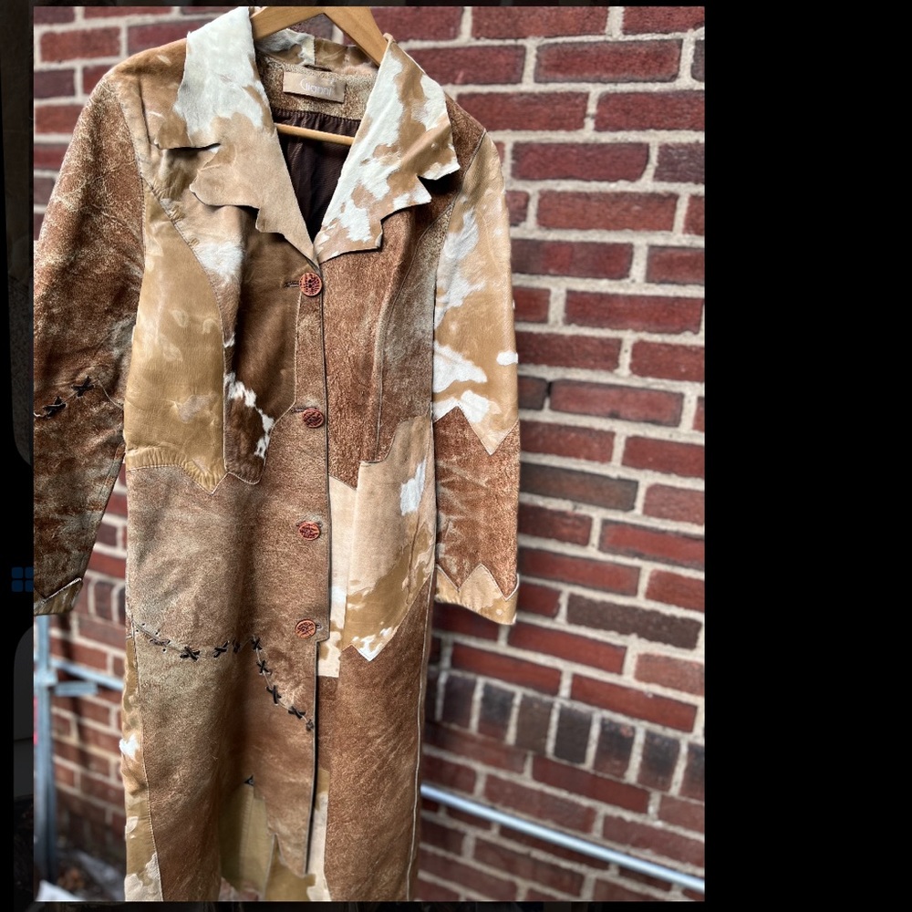 Jacket leather 100% midi length S